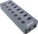 HUB USB InLine InLine® USB 3.2 Gen.1 hub, 7-port, with switch, aluminium, grey, with power supply unit 1