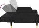 vidaXL vidaXL Rozkładana kanapa z poduszkami, czarna, obita aksamitem 5