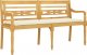 vidaXL vidaXL Ławka Batavia z kremowa poduszką, 150 cm, lite drewno tekowe 3