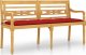 vidaXL vidaXL Ławka Batavia z czerwony poduszką, 150 cm, lite drewno tekowe 2