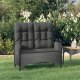 vidaXL vidaXL Rozkładana ławka ogrodowa, poduszki, 107 cm, rattan PE, czarna 1