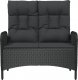 vidaXL vidaXL Rozkładana ławka ogrodowa, poduszki, 107 cm, rattan PE, czarna 4