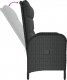 vidaXL vidaXL Rozkładana ławka ogrodowa, poduszki, 107 cm, rattan PE, czarna 6