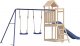 vidaXL Domek ze zjeżdżalnią, huśtawkami i ścianką wspinaczkową, sosna 3