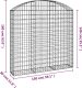 vidaXL vidaXL Łukowaty kosz gabionowy 150x30x140/160 cm, galwanizowane żelazo 5