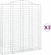 vidaXL Kosze gabionowe, 3 szt, 200x30x220/240 cm, galwanizowane żelazo 2