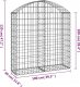 vidaXL vidaXL Łukowaty kosz gabionowy 100x30x100/120 cm, galwanizowane żelazo 3