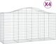 vidaXL Kosze gabionowe, 4 szt, 200x50x100/120 cm, galwanizowane żelazo 2