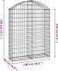 vidaXL vidaXL Łukowaty kosz gabionowy 100x30x120/140 cm, galwanizowane żelazo 3