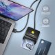 Czytnik Axagon AXAGON CRE-SM3SD, USB-A FlatReader 4-slot czytnik kart identyfikacyjnych + SD/microSD/SIM, kabel 1,3 m 3