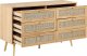 Beliani Komoda 6 szuflad fronty rattanowe jasne drewno PEROTE 3