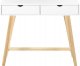Beliani Konsola 2 szuflady biała z jasnym drewnem SULLY 4