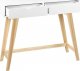 Beliani Konsola 2 szuflady biała z jasnym drewnem SULLY 5