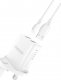 Ładowarka Dudao Dudao ładowarka sieciowa wtyczka UK (Wielka Brytania) 2xUSB-A 2.4A biała + kabel USB-A - Lightning biały 1