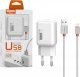 Ładowarka ŁADOWARKA SIECIOWA 2A + KABEL IPHONE BIAŁY SOMOSTEL 2100MA USB-C SMS-A52 10W 1