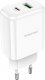 Ładowarka BOROFONE ŁADOWARKA SIECIOWA BN4 POTENTIAL - USB + TYP C - QC 3.0 PD 2.0 20W BIAŁA 1