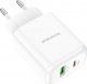 Ładowarka BOROFONE ŁADOWARKA SIECIOWA BN4 POTENTIAL - USB + TYP C - QC 3.0 PD 2.0 20W BIAŁA 2