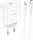 Ładowarka BOROFONE ŁADOWARKA SIECIOWA BN3 PREMIUM - TYP C - QC 3.0 PD 2.0 20W Z KABLEM TYP C NA LIGHTNING BIAŁA 1