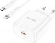 Ładowarka BOROFONE ŁADOWARKA SIECIOWA BN3 PREMIUM - TYP C - QC 3.0 PD 2.0 20W Z KABLEM TYP C NA LIGHTNING BIAŁA 4