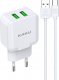 Ładowarka KAKU ŁADOWARKA SIECIOWA KSC-414 QIYUAN - 2XUSB - 10W 2,4A Z KABLEM USB NA TYP C BIAŁA 3