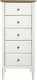 Atmosphera Komoda wąska Solen biała z 5 szufladami 5