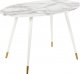 Beliani Stół do jadalni owalny 120 x 70 cm efekt marmuru z białym GUTIERE 1