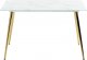 Beliani Stół do jadalni szklany 120 x 70 cm efekt marmuru ze złotym MULGA 3