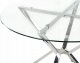 Beliani Stół do jadalni szklany okrągły ⌀ 105 cm srebrny BOSCO 3