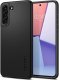Spigen Etui do Samsung Galaxy S21 FE obudowa case Spigen Thin Fit Black + Szkło 1