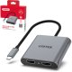 Adapter USB Unitek V1404B USB-C - HDMI x2 Srebrny (V1404B) 1