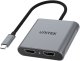 Adapter USB Unitek V1404B USB-C - HDMI x2 Srebrny (V1404B) 2