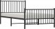 vidaXL vidaXL Metalowa rama łóżka z wezgłowiem i zanóżkiem, czarna, 100x200cm 3