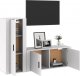 vidaXL vidaXL Zestaw 2 szafek TV, biały, połysk, materiał drewnopochodny 2
