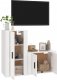 vidaXL vidaXL Zestaw 2 szafek TV, biały, połysk, materiał drewnopochodny 3