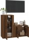 vidaXL vidaXL Zestaw 2 szafek pod TV, brązowy dąb, materiał drewnopochodny 2