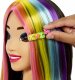 Lalka Barbie Mattel Głowa do stylizacji Neonowa tęcza Czarne włosy HMD81 1