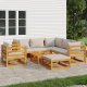 vidaXL 8-cz. ogrodowy zestaw wypoczynkowy, jasnoszare poduszki, drewno 1