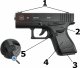 tomdorix GLOCK 43 Pistolet Metalowy Na Kulki 6mm Replika ASG + Granat Kulek Bezszw. 3