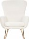 Beliani Fotel bujany boucle biały ze złotym ANASET 2