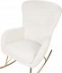 Beliani Fotel bujany boucle biały ze złotym ANASET 3