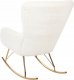 Beliani Fotel bujany boucle biały ze złotym ANASET 4