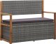 vidaXL Ławka ze schowkiem, 115 cm, rattan PE i drewno akacjowe, szara 1