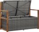 vidaXL Ławka ze schowkiem, 115 cm, rattan PE i drewno akacjowe, szara 2