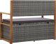 vidaXL Ławka ze schowkiem, 115 cm, rattan PE i drewno akacjowe, szara 4