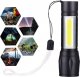 Latarka 4kom.pl Latarka taktycznia Mini światło klasyczne 9cm LED COB T6 z regulacją Zoom kieszonkowa czarna 15