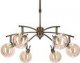 Lampa wisząca Candellux LENTINI LAMPA WISZĄCA PATYNOWY 6X40W G9 KLOSZ BURSZTYNOWY 6