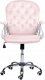 Krzesło biurowe Beliani Krzesło biurowe regulowane welurowe różowe PRINCESS 5