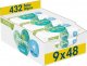 Pampers Chusteczki nawilżane Harmonie Aqua 0% plastiku 9x48 szt. 1