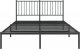 vidaXL Metalowa rama łóżka z wezgłowiem czarna, 140x200 cm 5