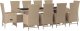 vidaXL 11-cz. zestaw mebli ogrodowych z poduszkami, beżowy, polirattan 3